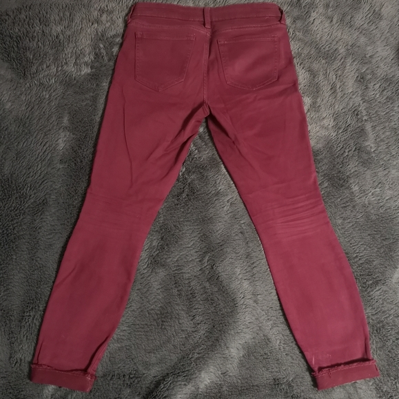 GAP 1969 Distressed Maroon Legging Skimmer Jeans - Picture 3 of 5